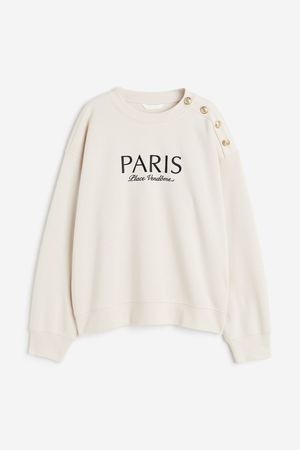 Sweatshirt - Light beige/Paris - Ladies | H&M US