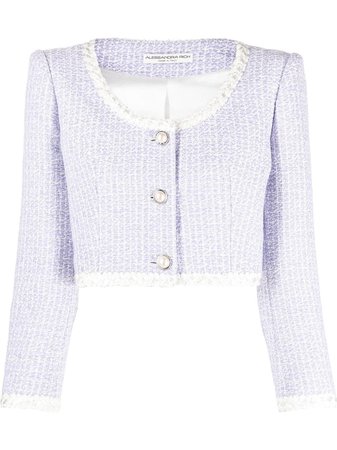 Alessandra Rich Cropped Tweed Jacket - Farfetch