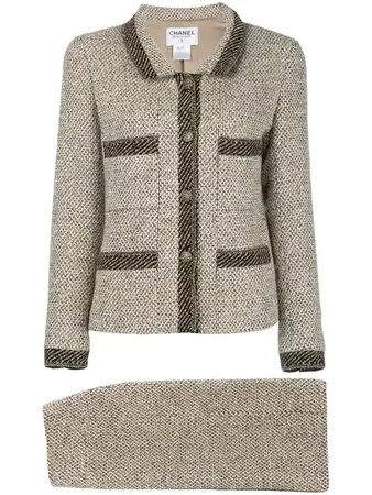 Chanel Vintage Buttoned Blazer And Skirt Set - Farfetch