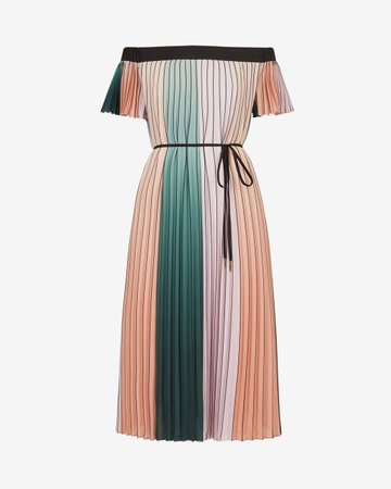 Colour block pleated dress - Lilac | Dresses | Ted Baker ROW