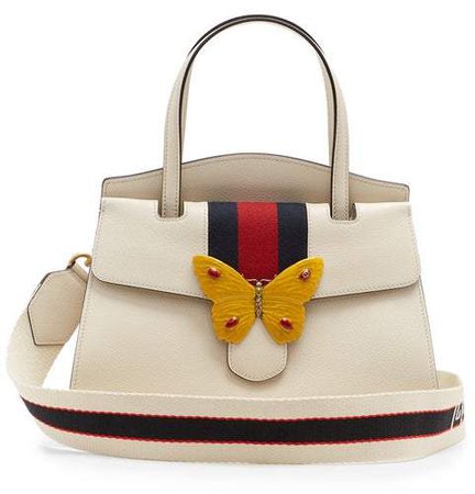 Guccitotem Grained Leather Bag - Womens - White Multi