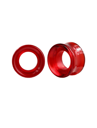 Glass Red Eyelet Plug 2 Pack