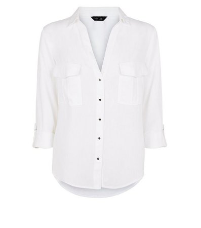 Off White Utility Pocket Shirt | New Look