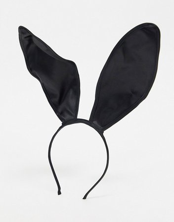 ASOS DESIGN Halloween headband with satin bunny ears in black | ASOS
