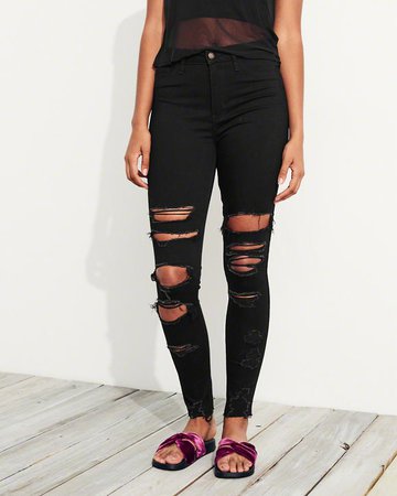 Distressed Black Skinny Jeans