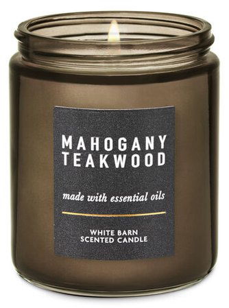 Mahogany Teakwood Single Wick Candle | Bath & Body Works