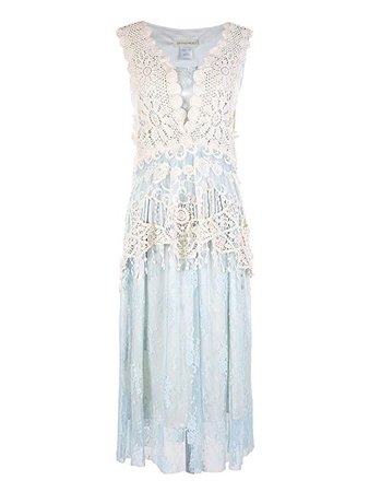 Anna-Kaci Womens Vintage Lace Gatsby 1920s Cocktail Dress with Crochet Vest at Amazon Women’s Clothing store: