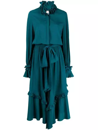 Alexandre Vauthier ruffle-detail Midi Dress - Farfetch