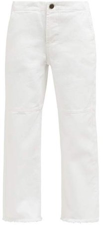Panelled Wide Leg Jeans - Womens - White