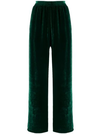 Green MM6 Maison Margiela velvet-effect flared trousers S52KA0284S53086 - Farfetch