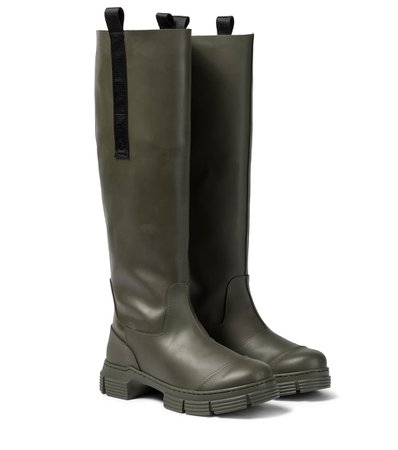 Ganni - Knee-high rubber boots | Mytheresa
