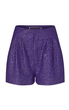 Janis Pleated Metallic Jacquard Shorts by ROTATE | Moda Operandi