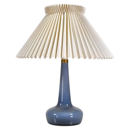 Blue Le Klint and Holmegaard Blown Glass Table Lamp Denmark by Esben Klint, 1949 For Sale at 1stDibs