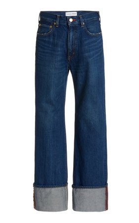 Carnelian Rigid High-Rise Straight-Leg Cuffed Jeans By Tu Es Mon Tresor | Moda Operandi