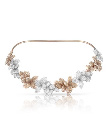 Pasquale Bruni Stelle in Fiore Two-Tone Diamond Pave Flower Necklace | Neiman Marcus