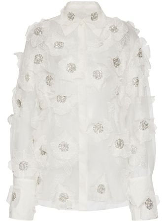 Valentino Garavani floral-embroidered Silk Shirt - Farfetch