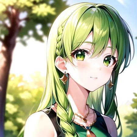 anime girl green