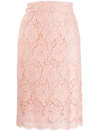 Dolce & Gabbana Floral Lace Pencil Skirt