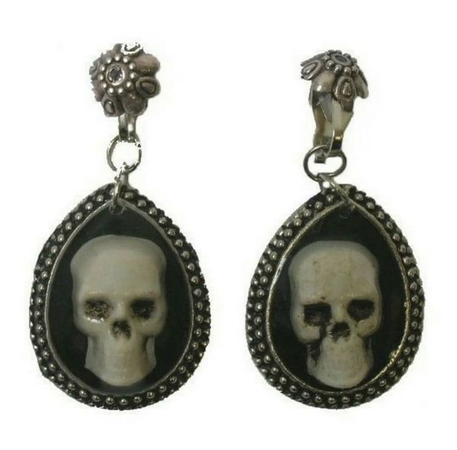 vintage skull pendant earrings