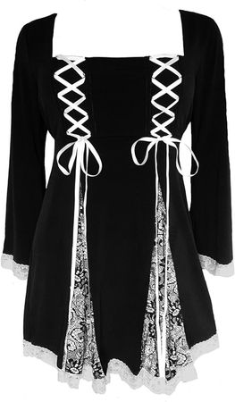 Dare to Wear Victorian Gothic Boho Women's Plus Size Gemini Princess Corset Top at Amazon Women’s Clothing store: Blouses