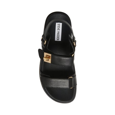 MONA Black Leather Platform Sandal | Women's Sandals – Steve Madden