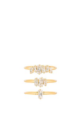 gorjana Amara Ring Set в цвете White CZ & Gold | REVOLVE