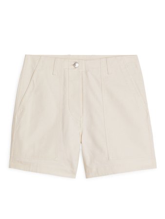 Cotton Twill Workwear Shorts - Beige - Trousers - ARKET FR