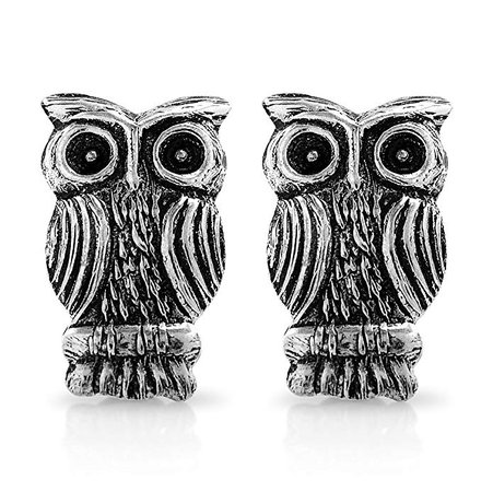 Amazon.com: 925 Sterling Silver Tiny Detailed Owl Bird 8 mm Post Stud Earrings: Clothing
