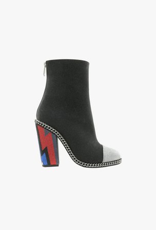 ‎ ‎ ‎Dax Glittered Leather Ankle Boots ‎ for ‎Women‎ - Balmain.com
