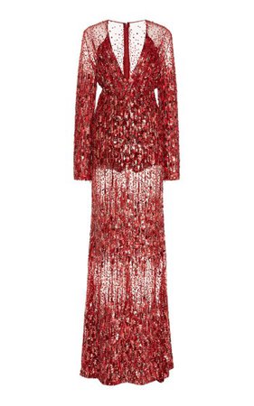 Bead-Embroidered Semi-Sheer Gown By Elie Saab | Moda Operandi