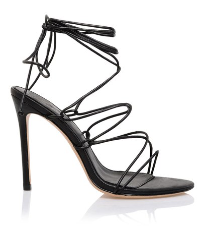 Shoes : 'Tao' 100 Black Leather Barely There Sandal