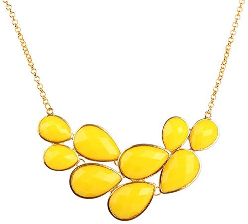 Amazon.com: JANE STONE Yellow Bubble Bib Necklace Fancy Chunky Necklace Fashion Jewelry Statement Necklace Evening Party Jewellery(Fn0564-Yellow): Strand Necklaces: Jewelry