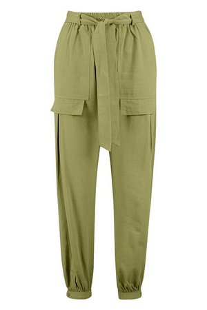 Pocket Front Belted Cargo Trouser | Boohoo