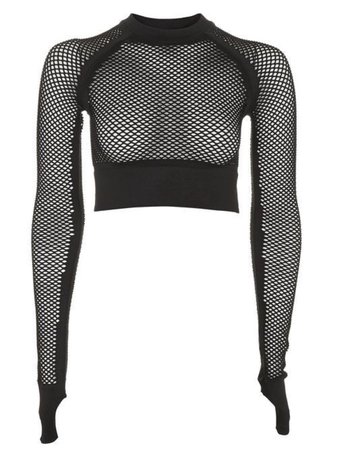 mesh cropped top (black)