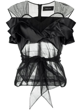 Shop black Simone Rocha pussy bow silk blouse with Express Delivery - Farfetch