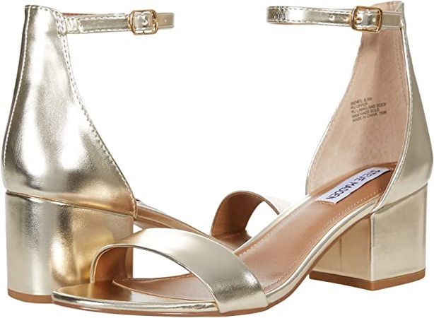 Amazon.com | Steve Madden Women's Irenee Heeled Sandal, Gold Metallic, 8 | Heeled Sandals