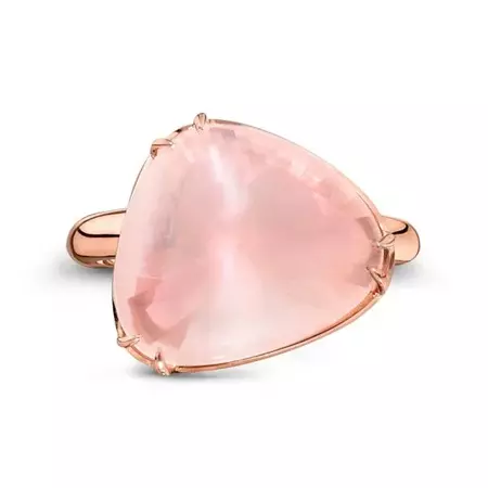 Buy Rose Gold Rose Quartz Pebble Ring - Adina Jozsef