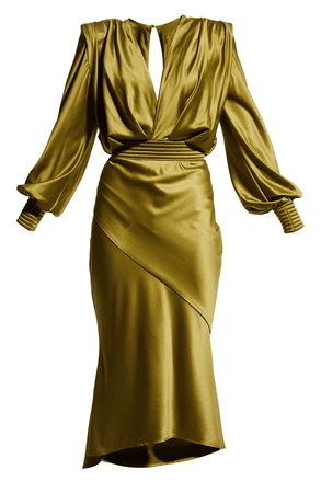 ZHIVAGO Betsy Satin Stitched Midi Dress