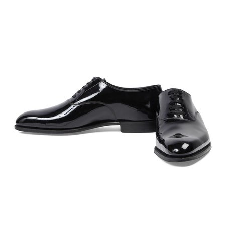 George Cleverley Black Patent Leather Ronald Oxford Shoes | The Rake