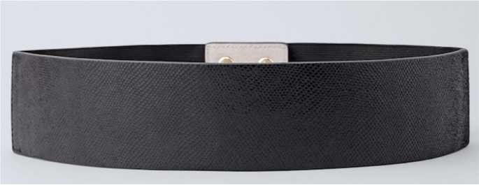 WHBM Leather micro embossed stretch belt