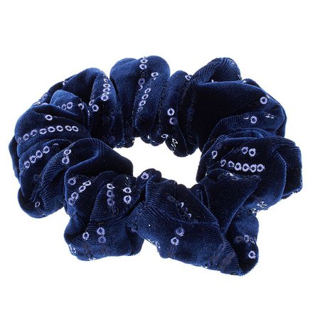 Mudd® Sequined Scrunchie Hair Tie, Women’s, Blue (Navy) | Pretty Long (US)
