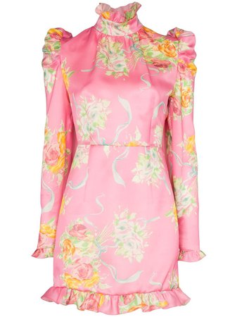 Alessandra Rich rose print mini dress $1,428 - Buy AW19 Online - Fast Global Delivery, Price