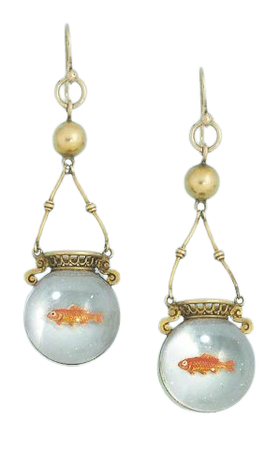 victorian fish bowl earrings