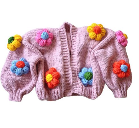Blossom oversized cardigan Multicolour cardiganChunky knit | Etsy