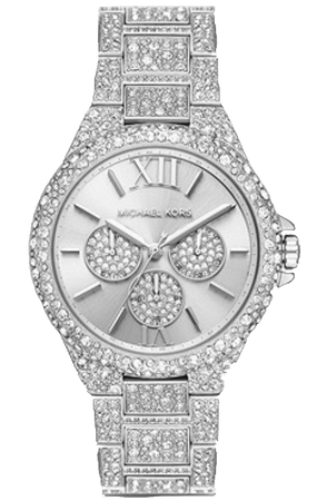 Micheal Kors- Oversized Camille Pavé Silver-Tone Watch