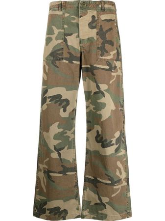 R13 wide-leg camouflage-print Trousers