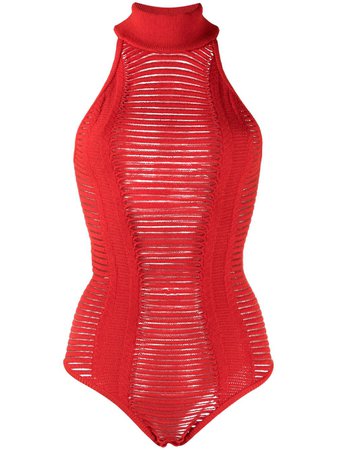 Balmain sheer-panel Sleeveless Bodysuit - Farfetch