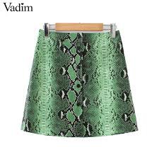 Green Snake Print Skirt