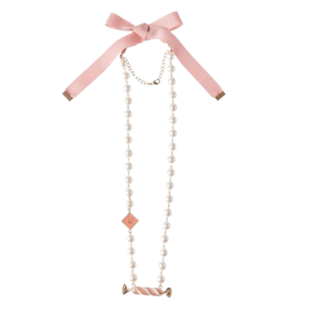 Q-Pot | Stripe Candy Ribbon Necklace (Pink)