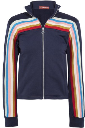 ALEXACHUNG Striped jersey track jacket